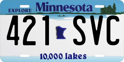MN license plate 421SVC