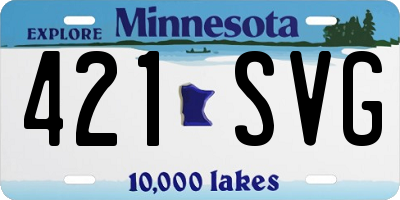 MN license plate 421SVG