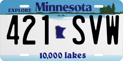 MN license plate 421SVW
