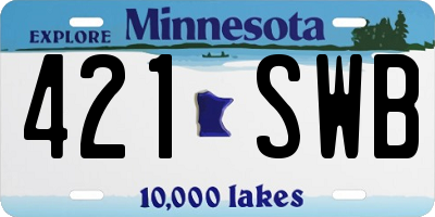 MN license plate 421SWB