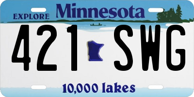 MN license plate 421SWG