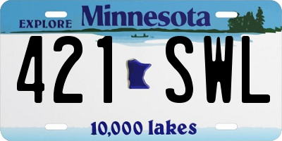 MN license plate 421SWL