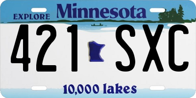 MN license plate 421SXC