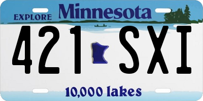 MN license plate 421SXI
