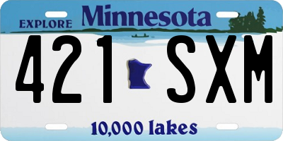 MN license plate 421SXM