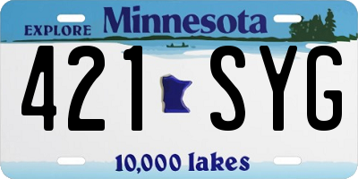 MN license plate 421SYG