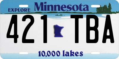 MN license plate 421TBA