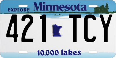 MN license plate 421TCY