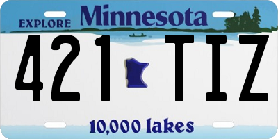 MN license plate 421TIZ