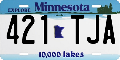 MN license plate 421TJA