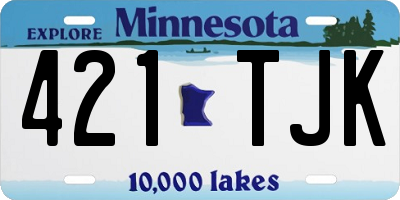 MN license plate 421TJK