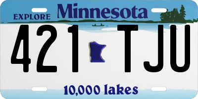MN license plate 421TJU