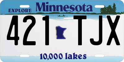MN license plate 421TJX
