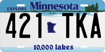 MN license plate 421TKA