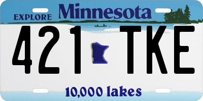 MN license plate 421TKE