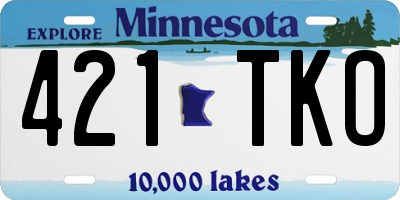 MN license plate 421TKO