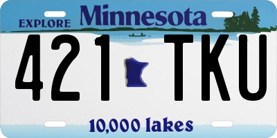 MN license plate 421TKU