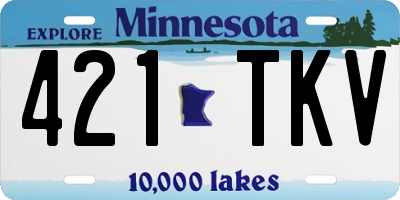 MN license plate 421TKV