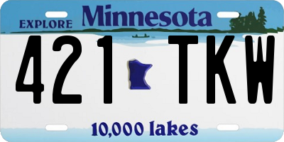 MN license plate 421TKW