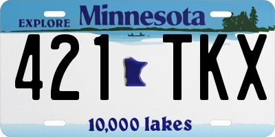 MN license plate 421TKX