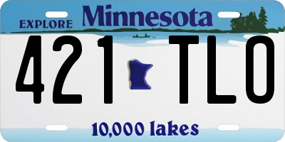 MN license plate 421TLO