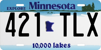 MN license plate 421TLX