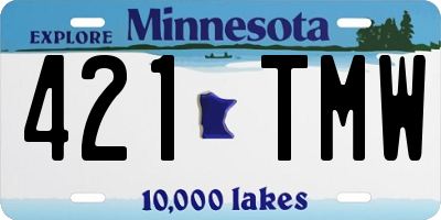 MN license plate 421TMW