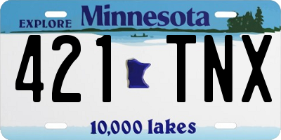 MN license plate 421TNX