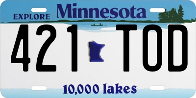 MN license plate 421TOD