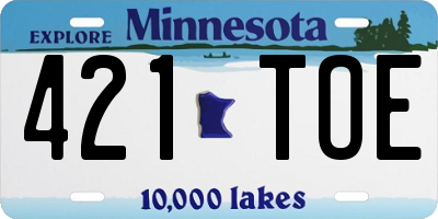 MN license plate 421TOE