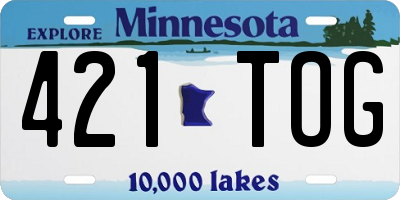 MN license plate 421TOG