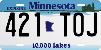 MN license plate 421TOJ