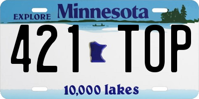 MN license plate 421TOP