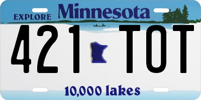 MN license plate 421TOT