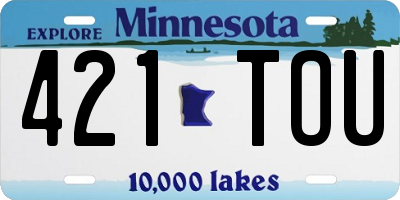 MN license plate 421TOU