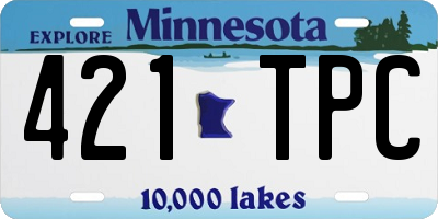 MN license plate 421TPC