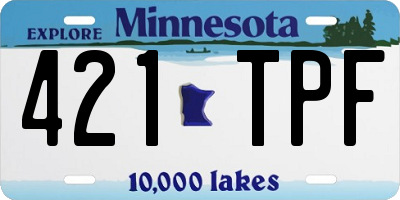 MN license plate 421TPF