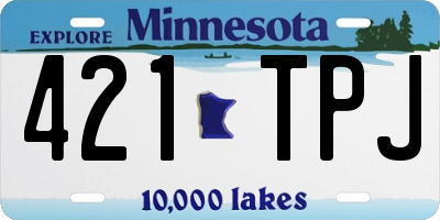 MN license plate 421TPJ