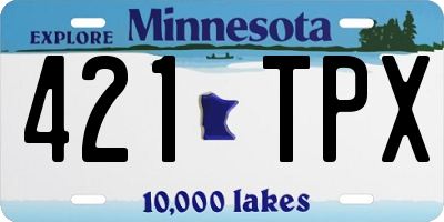 MN license plate 421TPX