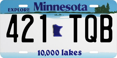 MN license plate 421TQB