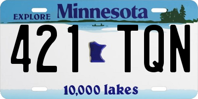 MN license plate 421TQN