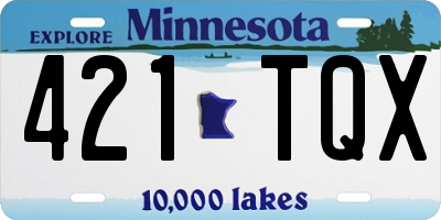 MN license plate 421TQX