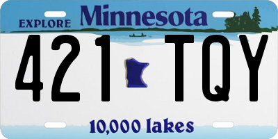 MN license plate 421TQY