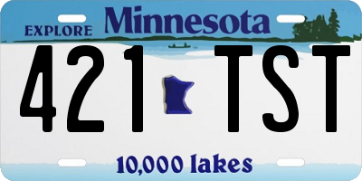 MN license plate 421TST