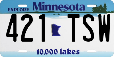 MN license plate 421TSW