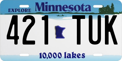 MN license plate 421TUK