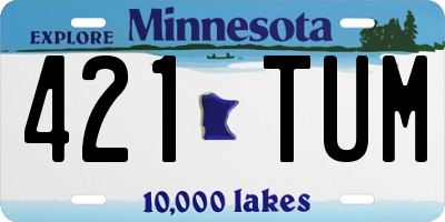 MN license plate 421TUM