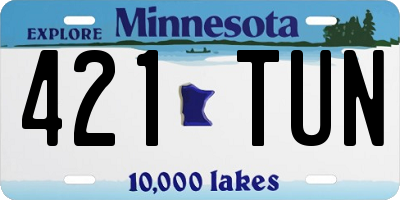 MN license plate 421TUN