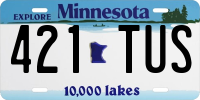 MN license plate 421TUS