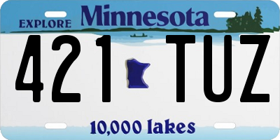 MN license plate 421TUZ